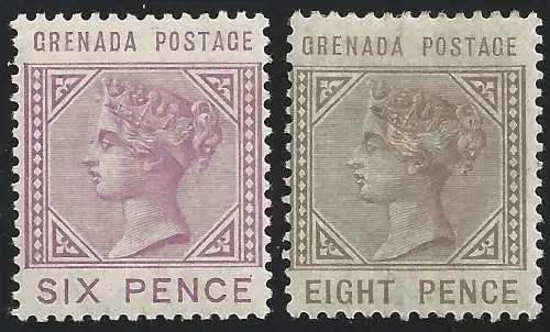 1883 GRENADA - SG 34/35 2 MLH/* LINGULIERT Werte