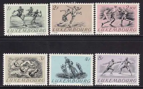 1952 LUXEMBURG - Nr. 455/460 6 MNH/** Werte