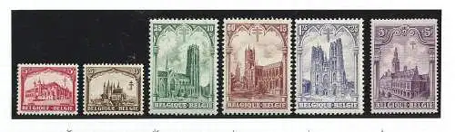 1928 Belgien - Kathedralen - Nr. 267/272 - 6 MNH/** Werte