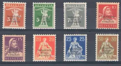 1918 Schweiz Einheitliche Dienstmarken Nr. 1-8 8 Wert MLH/*