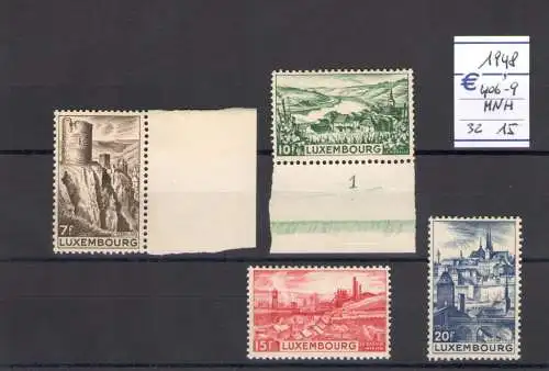 1948 Luxemburg Landschaften Ordentliche Serie 4 Werte Nr. 406-409 MNH**
