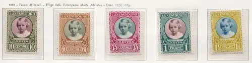 1928 Luxemburg, Nr. 209/213 Caritas Pro Infantia 5 val. postfrisch/**