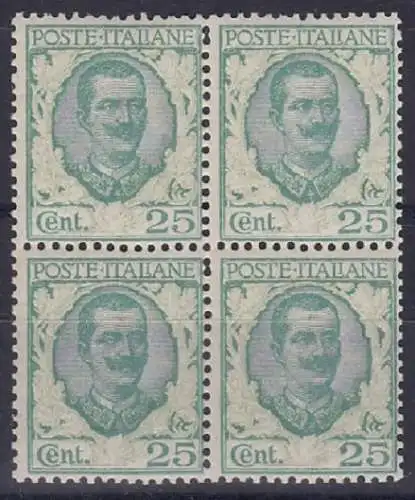 1926 Italien - Königreich - Nr. 200c Block von 4 Minuten / ** VERSCHIEDENE