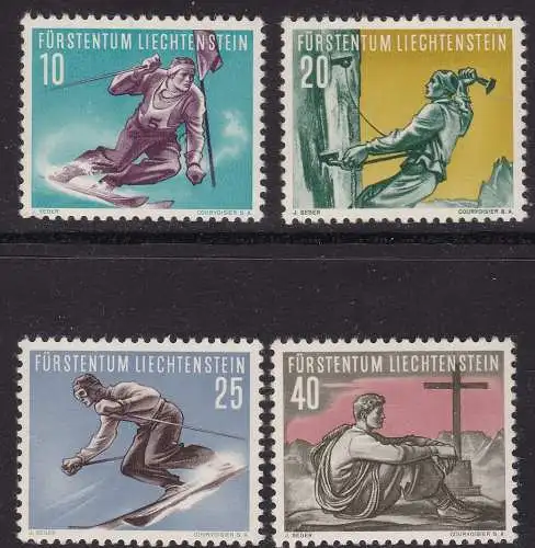 1955 LIECHTENSTEIN, Nr. 296/299 Skitourengehen MNH/**