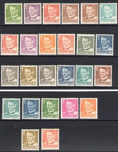 1948-53 DÄNEMARK, König Friedrich IX. - Ordentliche Serie, Nr. 315/31C - 26 mnh Werte**