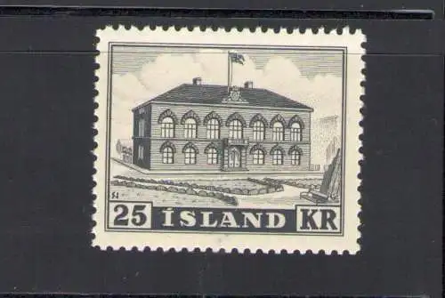 1952 ISLAND, Parlamentsgebäude, ordentliche Serie, 1 Wert Nr. 238 mnh**