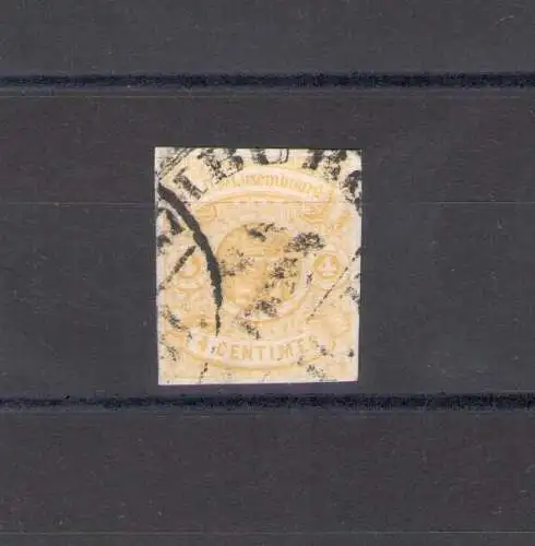 1859 - 63 LUXEMBURG - Wappen Nr. 5, 4 Cent gelb, GEBRAUCHT