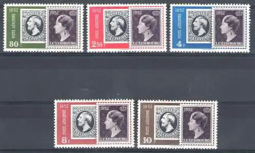 1952 Luxemburg - Luftpost - Nr. A16/A20, 5er-Werte-Serie, postfrisch**