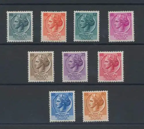 1953 Italien - Republik, Syrakus-Rad, 9 Werte, Nr. 710/18, postfrisch**