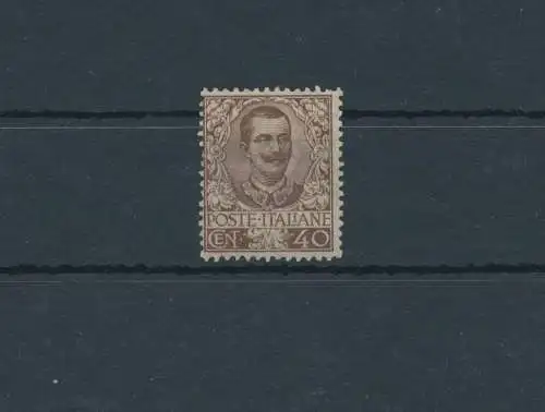 1901 Königreich Italien, Floreale Nr. 74, 40 Cent braun, postfrisch ** - Enzo Diena Zertifikat