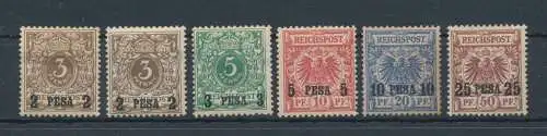1893 Deutsch-Ostafrika - Yvert Nr. 1/5 - 5 Werte mit Überdruck - MLH*