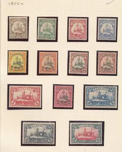 1900 Kamerun - Yvert Nr. 7/19 - MLH*