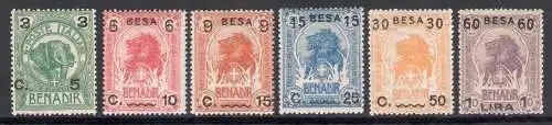 1922 SOMALIA, Nr. 24/29, Neue Werte in somalischer Münze - 6 Werte - postfrisch**