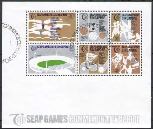 1973 Singapur - Yvert Katalog Blatt Nr. 5 - Südostasienspiele - gebraucht