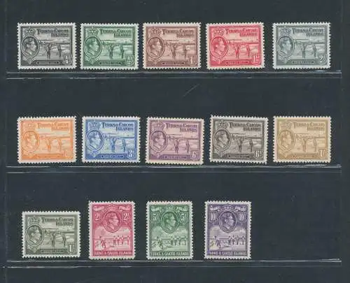 1938-45 Turks- und Caicosinseln - Stanley Gibbons Nr. 194/05 - Bildnis von Georg VI., 14 MNH-Werte**