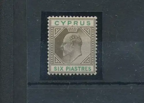1902-04 Zypern, Stanley Gibbons Nr. 55 - 6 Sepia- und grüne Platten - MH*