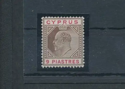 1902-04 Cipro, Stanley Gibbons Nr. 56 - 9 Plattenbraun und karminfarben - MH*
