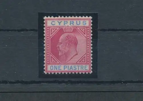 1902-04 Cipro, Stanley Gibbons Nr. 52 - 1 Platte Karmin und blau - MH*