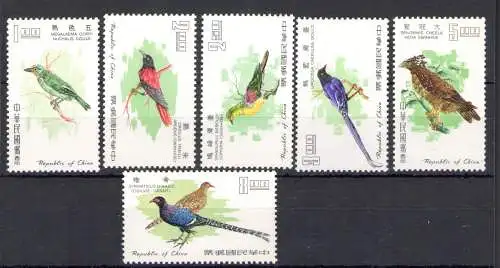 1967 Formosa, Taiwan - Yvert Nr. 580-85 - Vögel - 6 Werte - postfrisch**