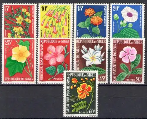 1964-65 Niger Republik, Schmetterlinge - Yvert Nr. 135-43 - 9 Werte - postfrisch**