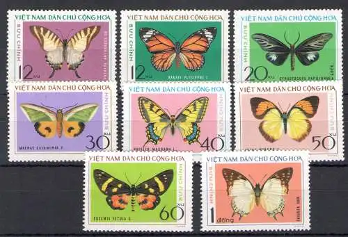 1975 Nordvietnam, Schmetterling - Yvert Nr. 884-91 - 8 Werte - postfrisch**