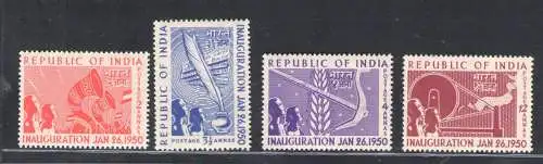 1950 INDIEN - Einweihung der Republik, Stanley Gibbons Nr. 329-32, 4-Werte-Serie, postfrisch **