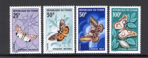 1968 Tschad Republik - Yvert Katalog Nr. 157-60 - Schmetterlinge - 4 Werte - postfrisch**