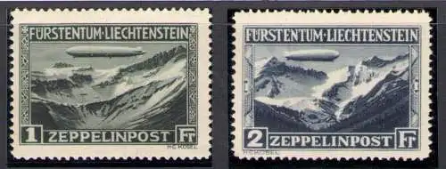 1931 LIECHTENSTEIN, Luftpost Nr. 7-8 - Luftschifffahrt Graf Zeppelin - postfrisch**