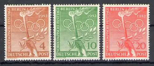 1952 Deutschland - Berlin - Olympische Spiele Helsinki - Yvert Nr. 74-76 - postfrisch**
