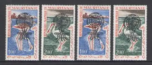 1962 MAURETANIEN - Überdruckte Luftpost - Yvert-Katalog Nr. 20A-20D - Vögel - 4 Werte - postfrisch**