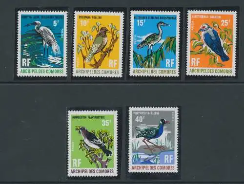1971 Komoren - Katalog Yvert Nr. 63/68 - Vögel - 6 Werte - postfrisch**