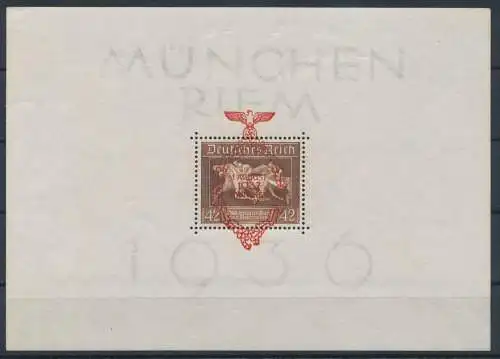 1937 Deutschland - Reich, Blatt Nr. 7, Roter Druckaufsatz AUGUST, 1937, MÜNCHEN RIEM - POSTFRISCH**