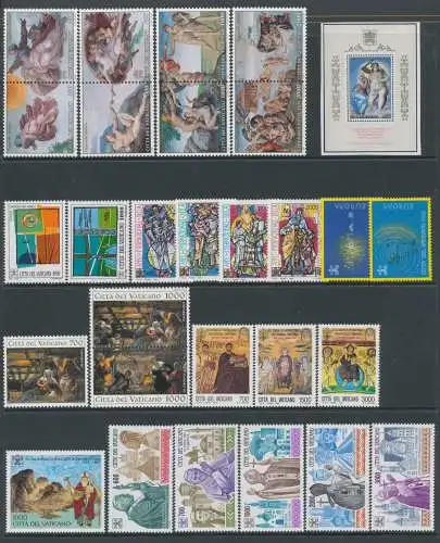 1994 Vatikan, komplettes Jahrgang, neue Briefmarken, 28 Werte + 1 Blatt - postfrisch**