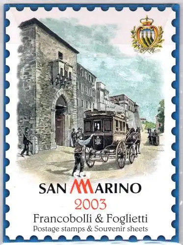 2003 San Marino, Offizielles Jahresbuch der philatelistischen Emissionen, Briefmarken, Blätter - postfrisch**