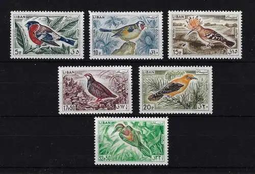 1965 Libanon - Yvert Nr. 250-55 - Vögel - 6 Werte - postfrisch**