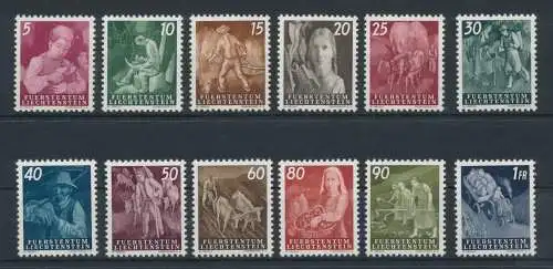 1951 Liechtenstein - Nr. 251/62, Bäuerliche Lebenssubjekte, 12 Werte, mnh**