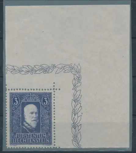 1933 Liechtenstein, Nr. 117, Bildnis von Fürst Franz I.,1 Wert, Blattenwinkel, postfrisch**