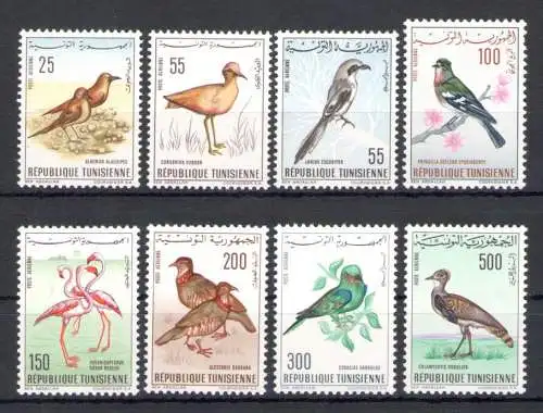 1965-66 Tunesien - Tunesische Republik - Yvert Nr. 26-33 - Luftpost - Uccelli - 8 Werte - Komplette Serie - postfrisch**