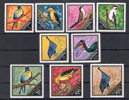 1971 Guinee - Katalog Yvert Nr. 440/45 + Luftpost 97/99 - Vögel - 9 Werte - komplette Serie - postfrisch**