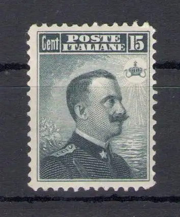 1906 Italien - Königreich, Nr. 80 - 15 Cent schwarzgrau, gute Zentrierung - postfrisch**