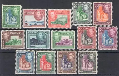 1949-52 ST. VINCENT - Stanley Gibbons Nr. 164-77 - Neue Währung - MLH*