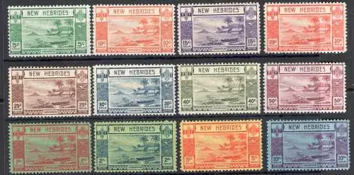 1938 New Hebrides - Stanley Gibbons n. 52/63 - Neue Währung - postfrisch**