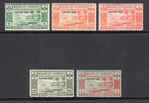 1938 Neue Hebriden - Stanley Gibbons Nr. fd65/fd69 - postfrisch**