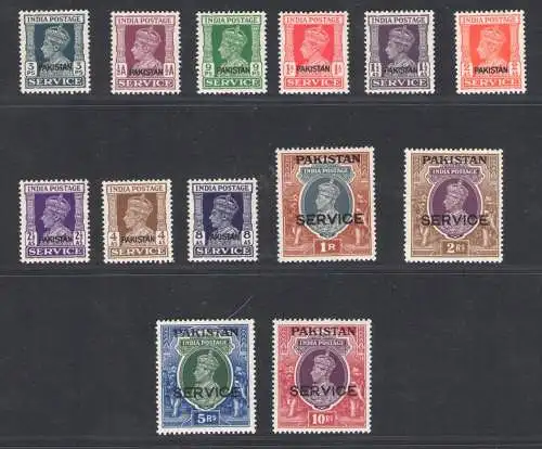 1947 PAKISTAN - Servizzi - Stanley Gibbons Nr. O1/O13 - postfrisch**