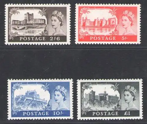 1955-58 Großbritannien - Castelli De La Rue, SG Nr. 536a/539a - postfrisch**