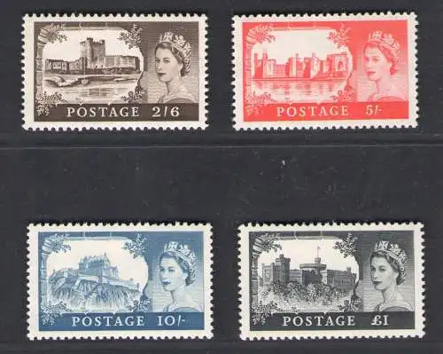 1959-68 Großbritannien - Castelli De La Rue, SG Nr. 595/98 - postfrisch**