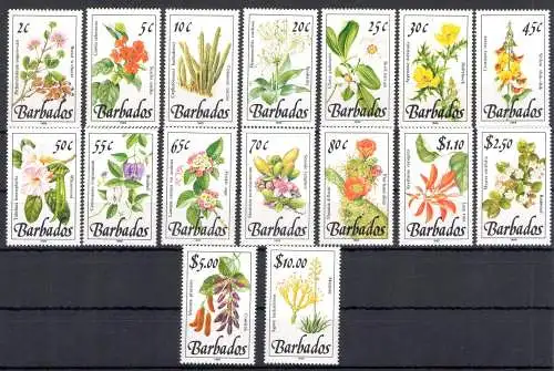 1989 Barbados, Yvert Nr. 752/67 - Blumen - postfrisch**