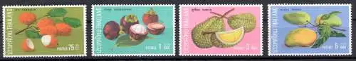 1972 Thailand, Yvert Nr. 622/25 - Obst - postfrisch**