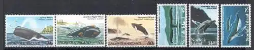 1982 Norfolk Island, Wale und Delfine - Nr. 282/84+571/73 - postfrisch**