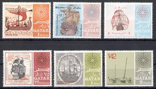 1967 KATAR, SG Nr. 222/27 - Berühmte Navigatoren - postfrisch**